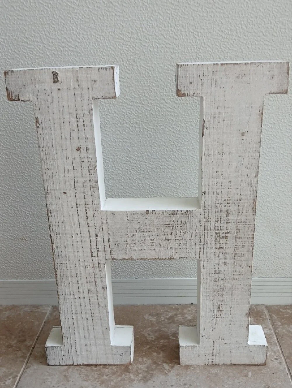 Hobby Lobby Distressed White Wooden Letter H